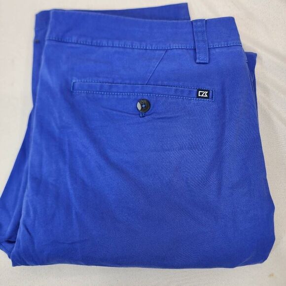 Cutter & Buck Men's 38 x 34 Voyager Classic Fit Stretch Cotton Chinos Blue - Picture 7 of 7